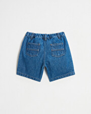 Raw denim Bermuda shorts Dark blue color  Natalys