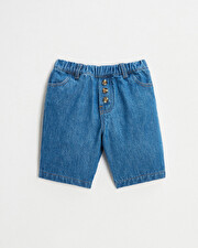 Raw denim Bermuda shorts Dark blue color  Natalys
