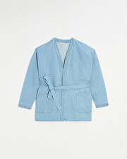 Denim kimono jacket Light blue color  Natalys