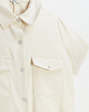 Long twill jumpsuit Beige color  Natalys