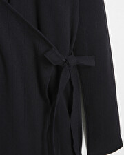 Cotton wrap cardigan Black color  Natalys