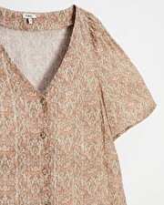 Short sleeve blouse Flower print  Natalys