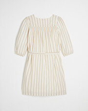 Striped cotton voile dress Ecru color  Natalys