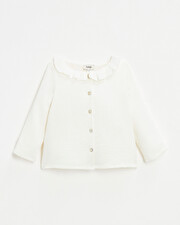 Baby blouse in organic cotton gauze White color  Natalys