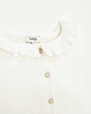 Baby blouse in organic cotton gauze White color  Natalys