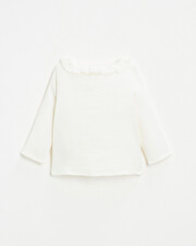 Baby blouse in organic cotton gauze White color  Natalys