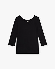 Black t-shirt with dancer collar Black color  Natalys
