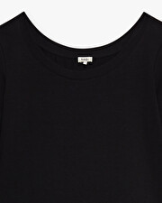 Black t-shirt with dancer collar Black color  Natalys