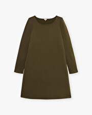 Khaki fleece straight dress Khaki color  Natalys