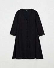 Black viscose dress for maternity and breastfeeding Black color  Natalys