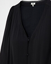 Black viscose dress for maternity and breastfeeding Black color  Natalys