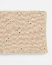 Openwork knit snood Heather beige color  Natalys