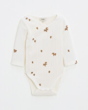 Long-sleeved crossover bodysuit Autumn print  Natalys