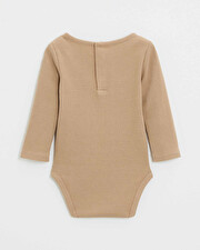 Embroidered long-sleeved bodysuit Caramel color  Natalys