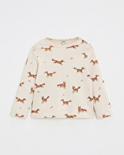Printed long-sleeved t-shirt Fox print  Natalys