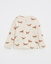 Printed long-sleeved t-shirt Fox print  Natalys