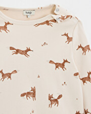 Printed long-sleeved t-shirt Fox print  Natalys