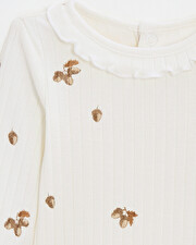 Printed long-sleeved bodysuit Autumn print  Natalys