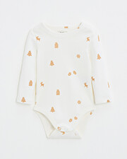 Printed long-sleeved bodysuit Cookie print  Natalys