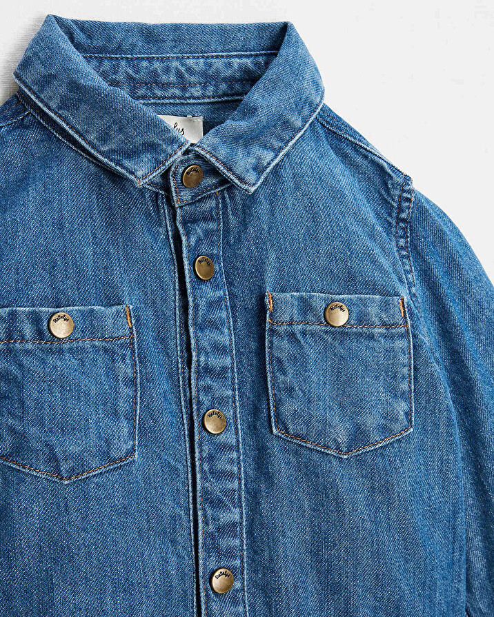 Long sleeve denim shirt Blue color  Natalys