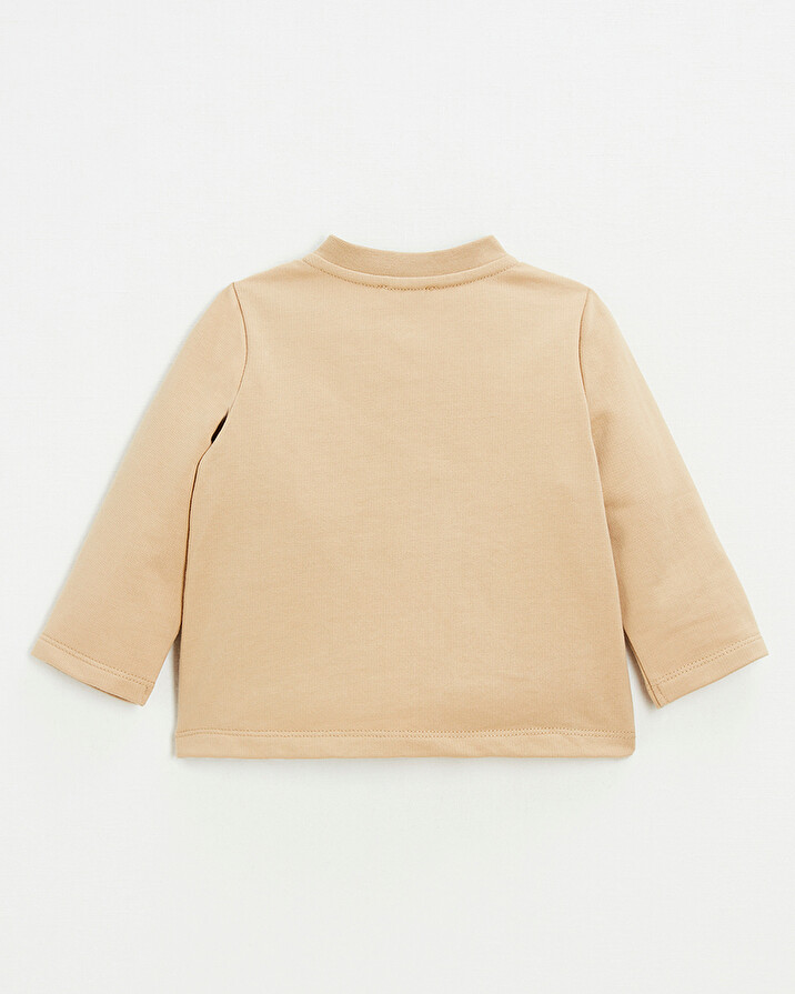 Embroidered fleece vest Camel color  Natalys