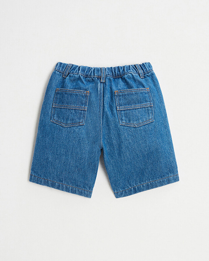 Raw denim Bermuda shorts Dark blue color  Natalys