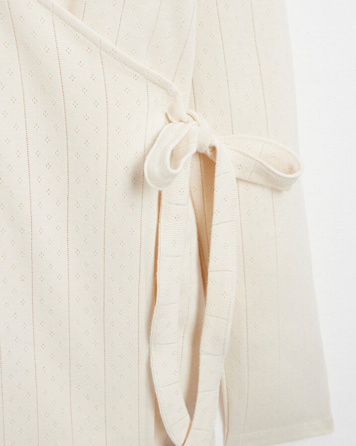Cotton wrap cardigan Ecru color  Natalys