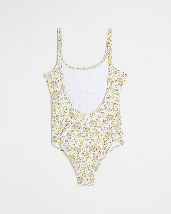 UV protection swimsuit Flower print  Cache coeur