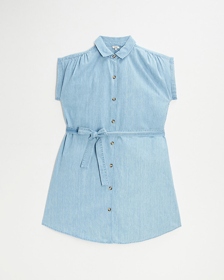 Denim maternity dress Light blue color  Natalys