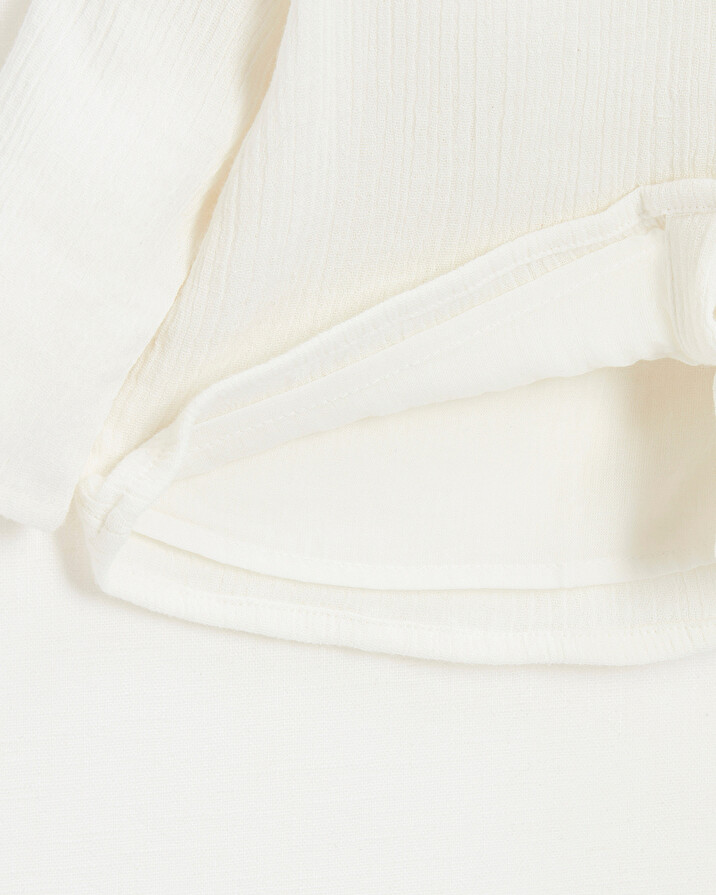 Baby blouse in organic cotton gauze White color  Natalys