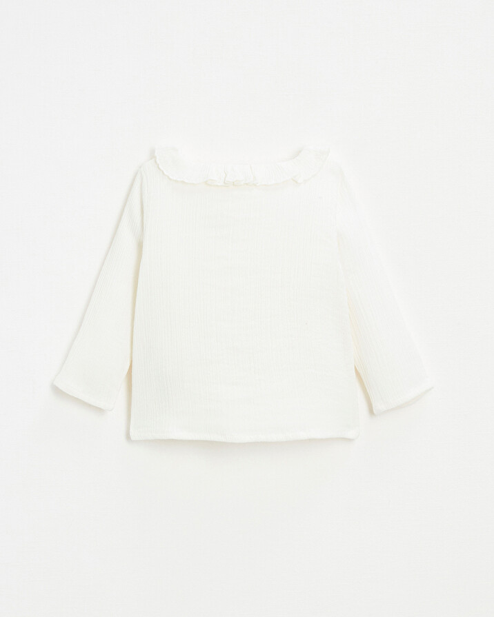 Baby blouse in organic cotton gauze White color  Natalys