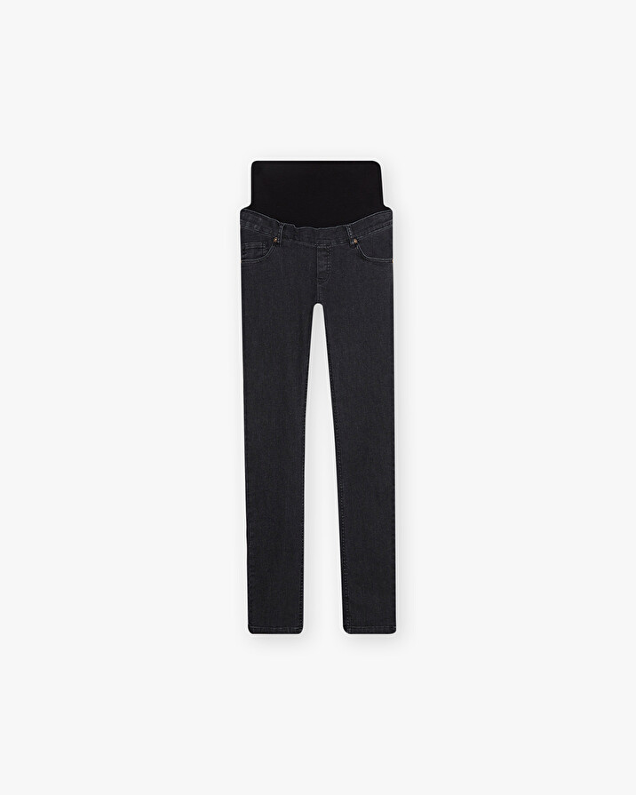 High-waisted slim maternity jeans Black denim  Natalys