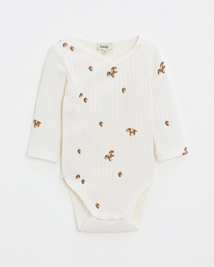 Long-sleeved crossover bodysuit Autumn print  Natalys
