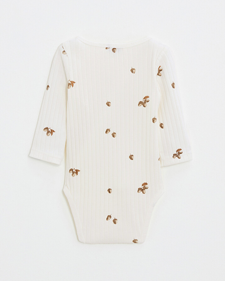 Long-sleeved crossover bodysuit Autumn print  Natalys