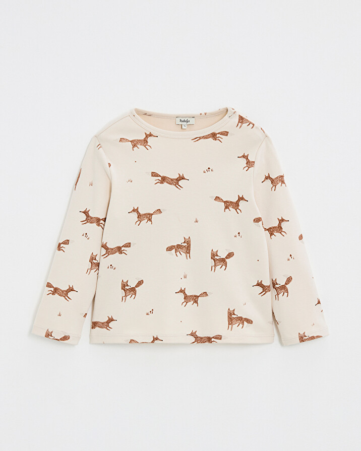Printed long-sleeved t-shirt Fox print  Natalys