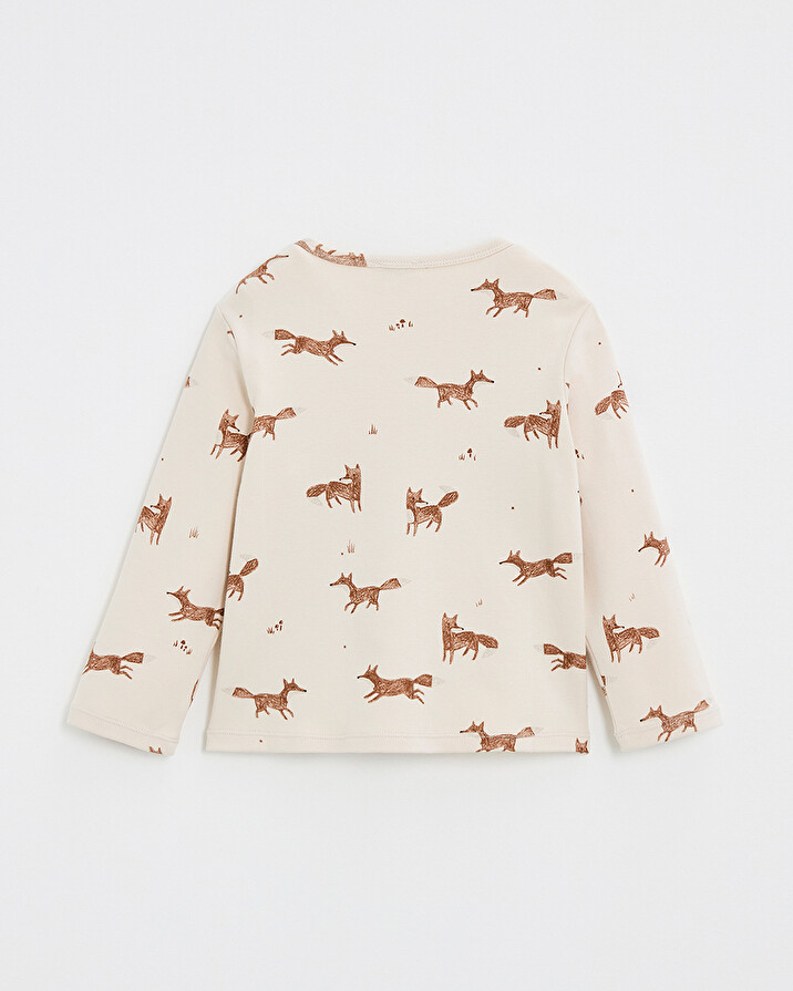Printed long-sleeved t-shirt Fox print  Natalys