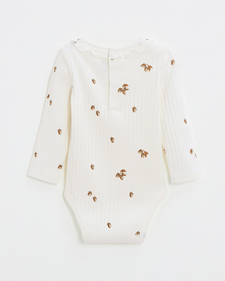 Printed long-sleeved bodysuit Autumn print  Natalys