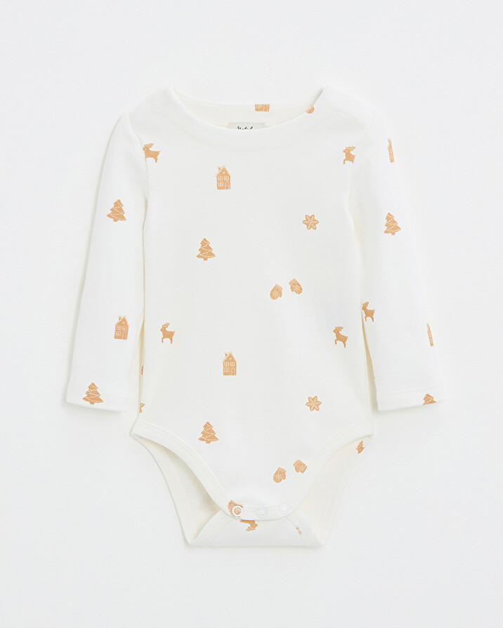 Printed long-sleeved bodysuit Cookie print  Natalys