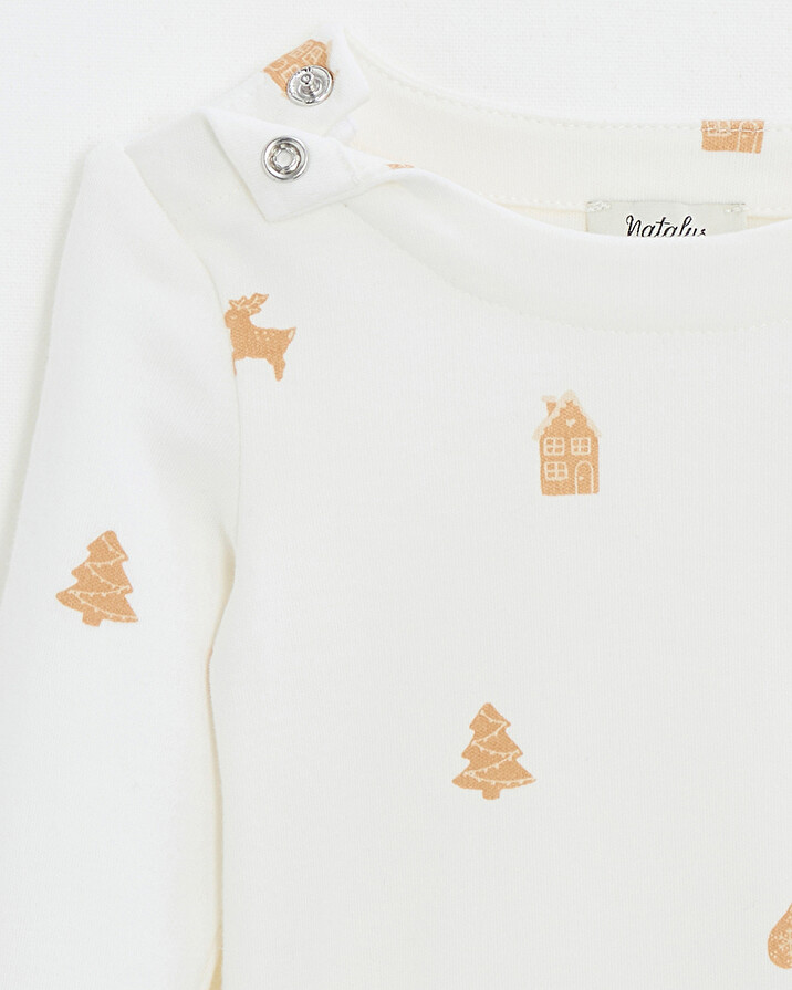 Printed long-sleeved bodysuit Cookie print  Natalys