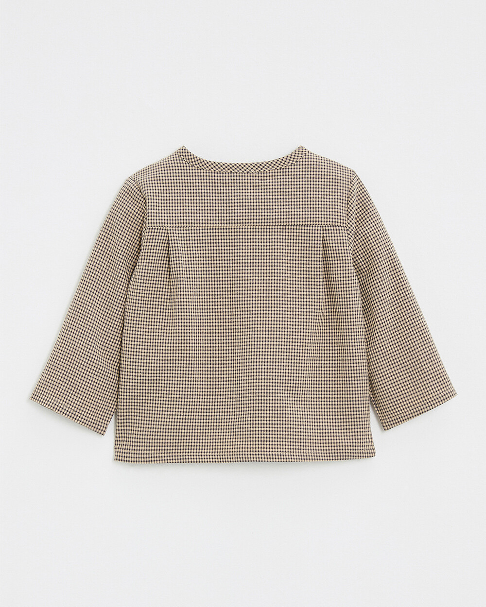 Gingham shirt Anthracite grey/beige color  Natalys