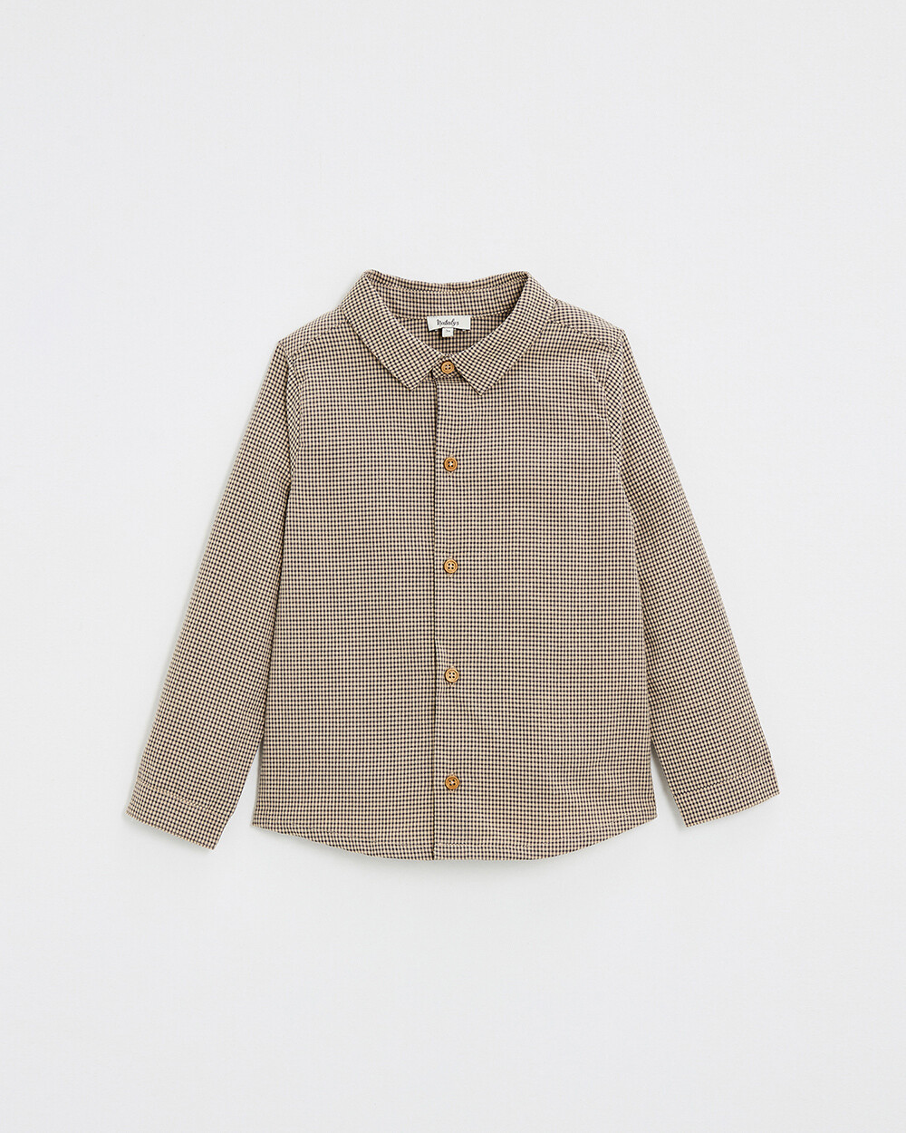 Gingham shirt Anthracite grey/beige color  Natalys