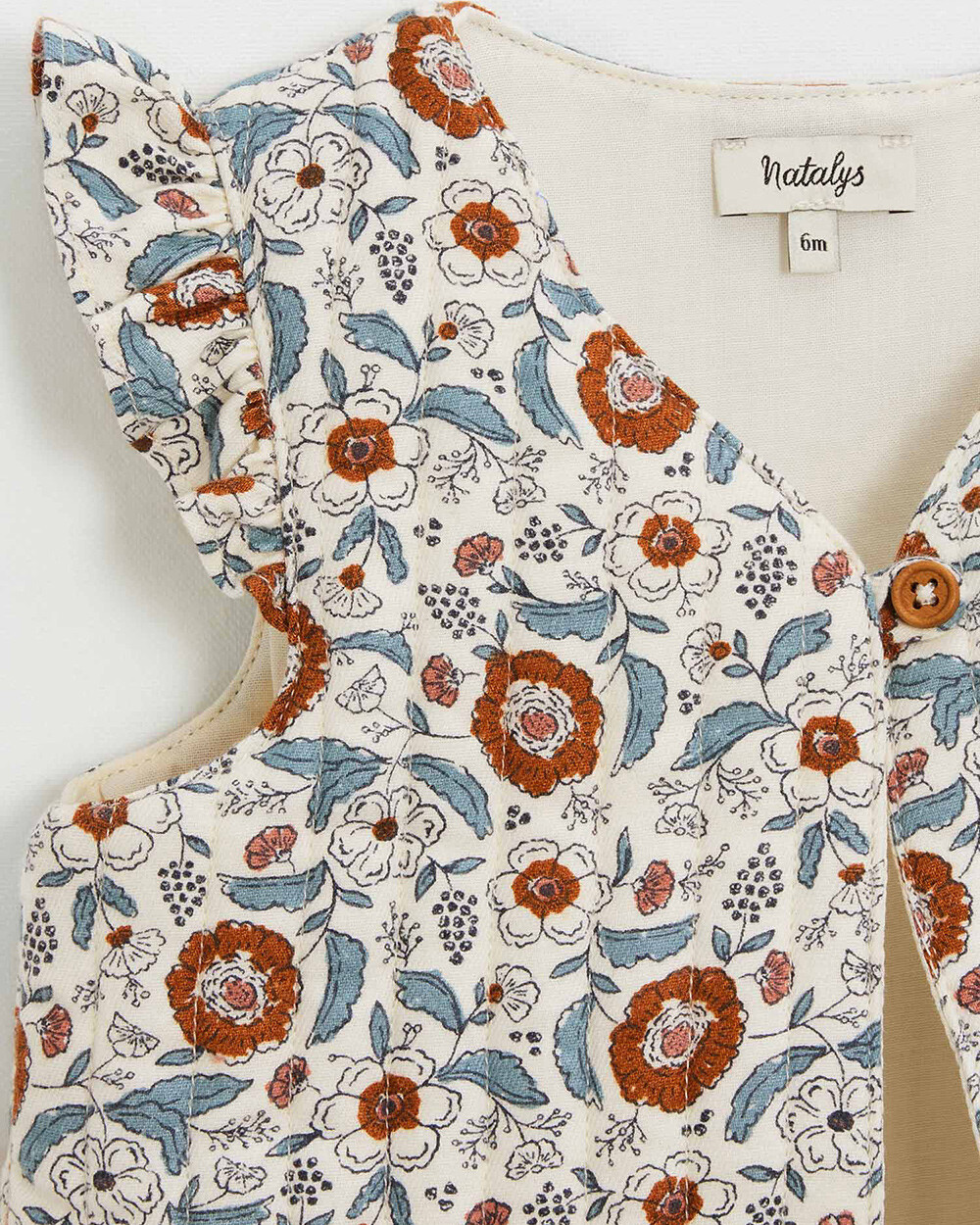 Printed sleeveless vest Folk flower print  Natalys