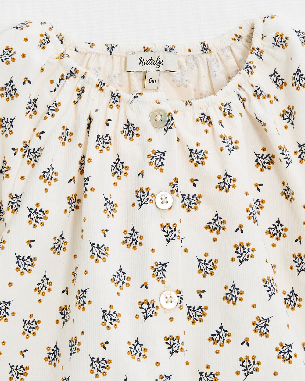 Velvet blouse Gold button print  Natalys