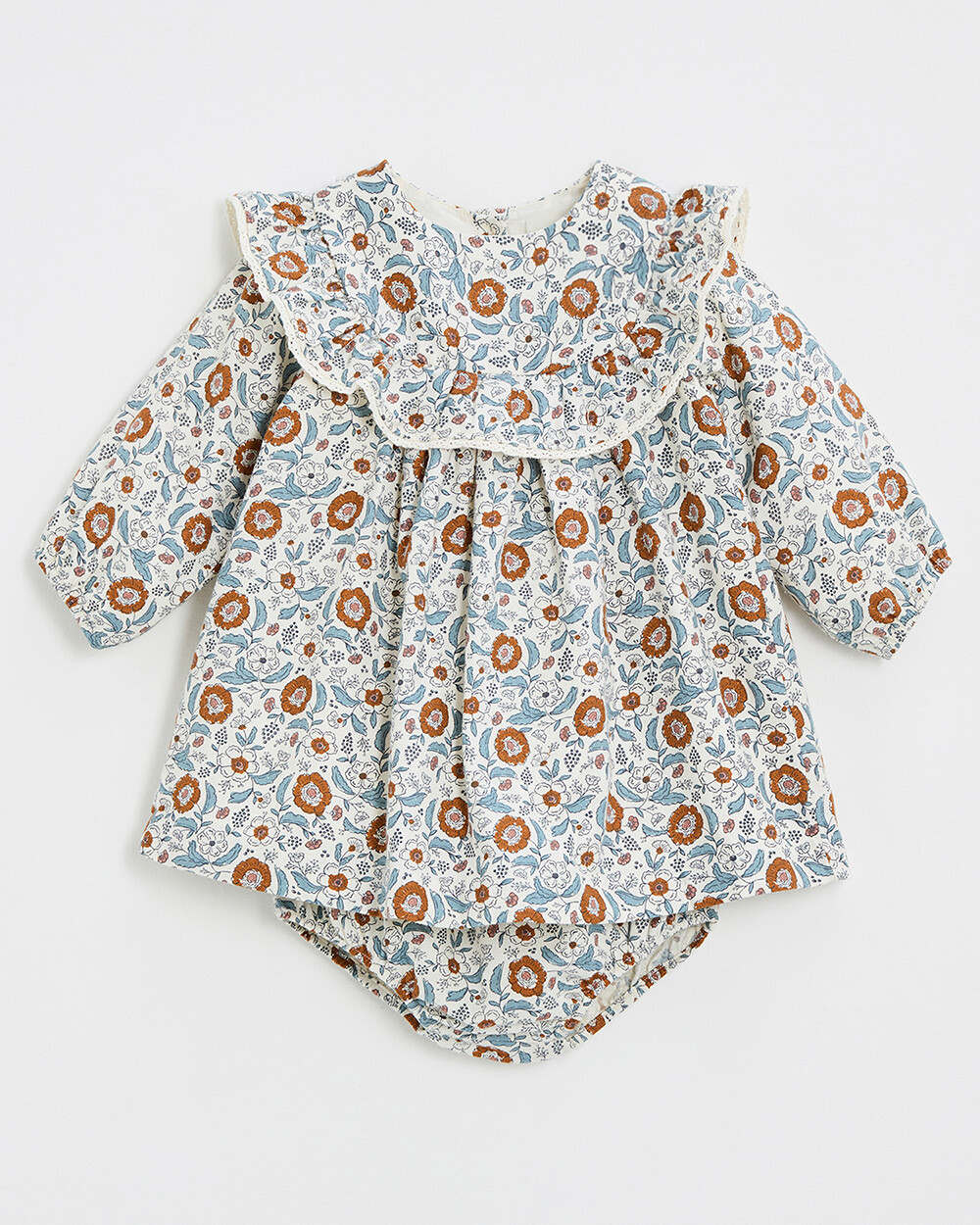 Long sleeve printed dress Folk flower print  Natalys