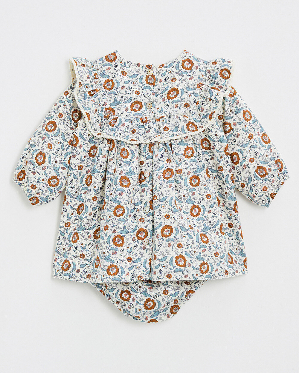 Long sleeve printed dress Folk flower print  Natalys