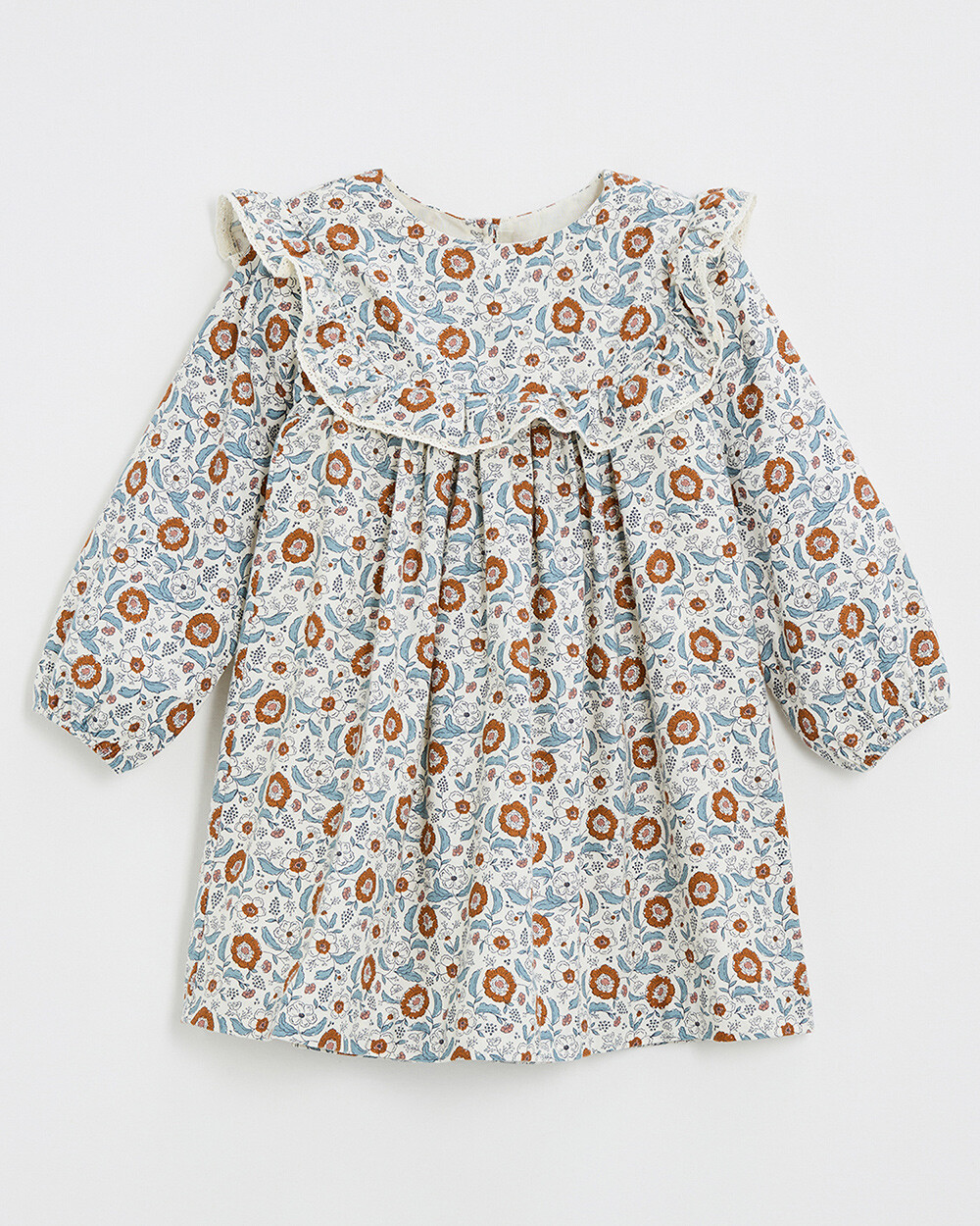 Long sleeve printed dress Folk flower print  Natalys