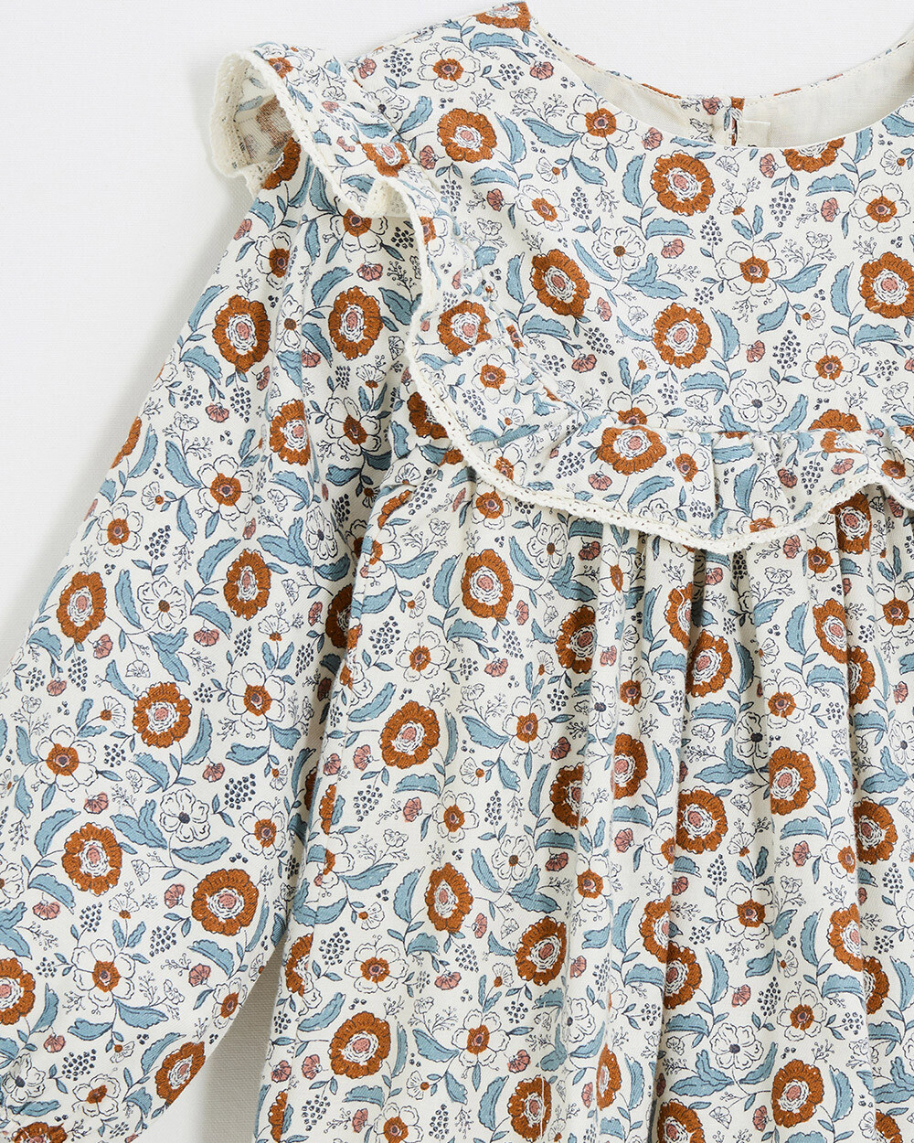 Long sleeve printed dress Folk flower print  Natalys