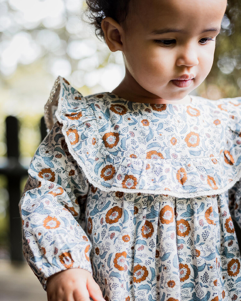 Long sleeve printed dress Folk flower print  Natalys