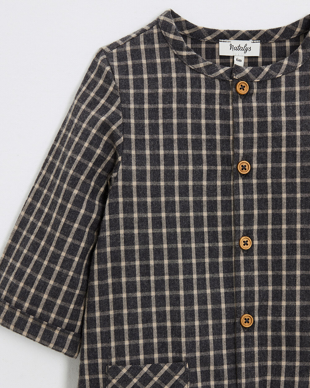 One-piece flannel pajamas Heather anthracite gray color  Natalys