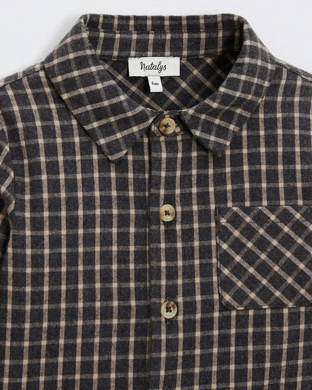 Flannel shirt Heather anthracite gray color  Natalys